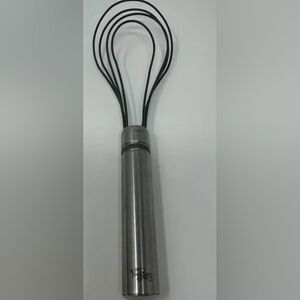 Pampered Chef Silver and Black Silicone Whisk